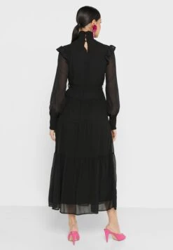 ELLA High Neck Puff Sleeve Dress -Silk Bloom Dresses Store 2 zoom desktop 518