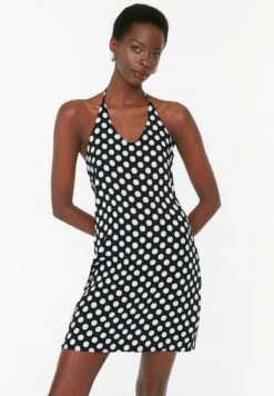 Trendyol Halter Neck Polka Dot Dress -Silk Bloom Dresses Store 2 zoom desktop 58