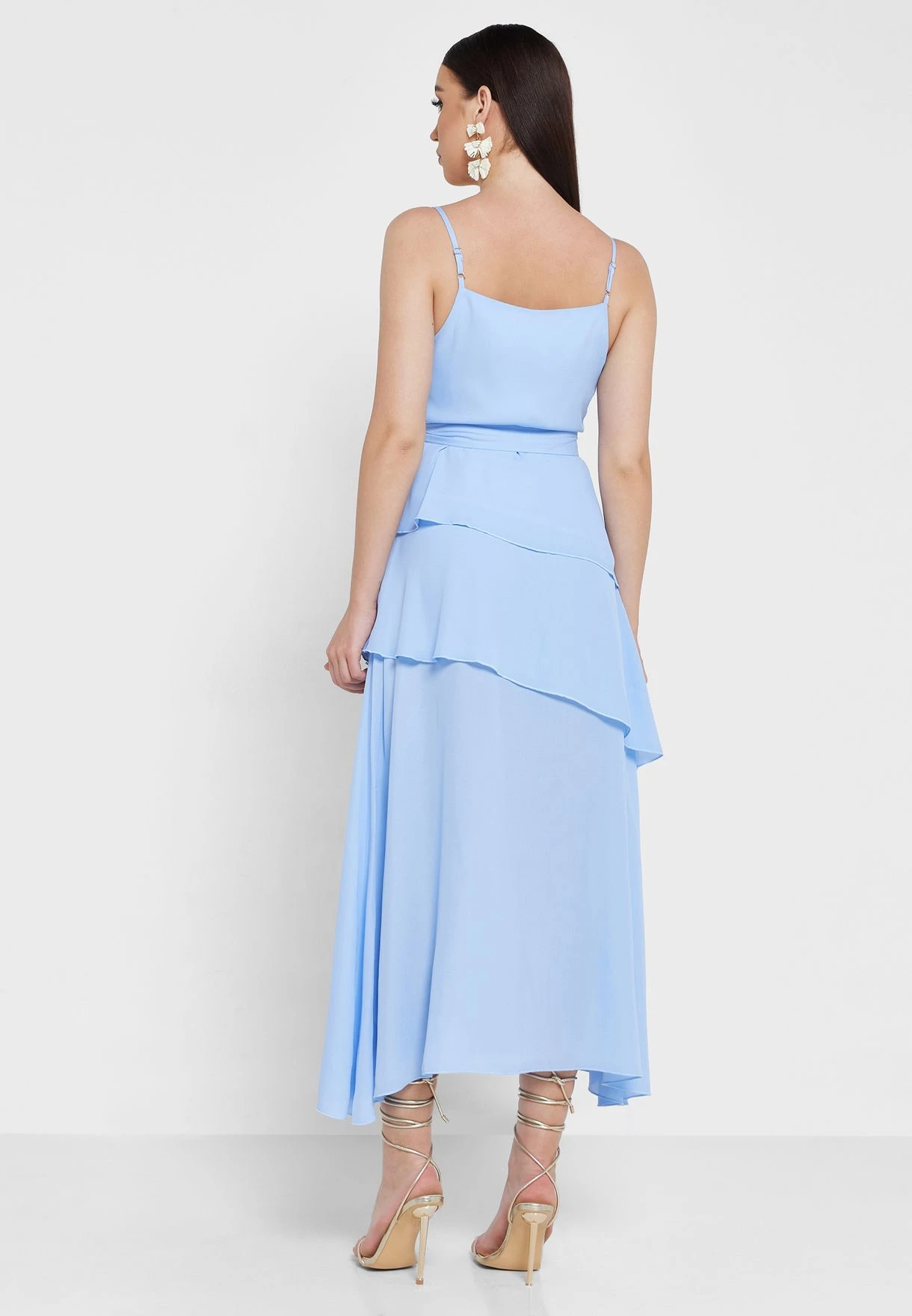 Surplice Neck Ruffle Belted Dress 2 Surplice Neck Ruffle Belted Dress - Image 2