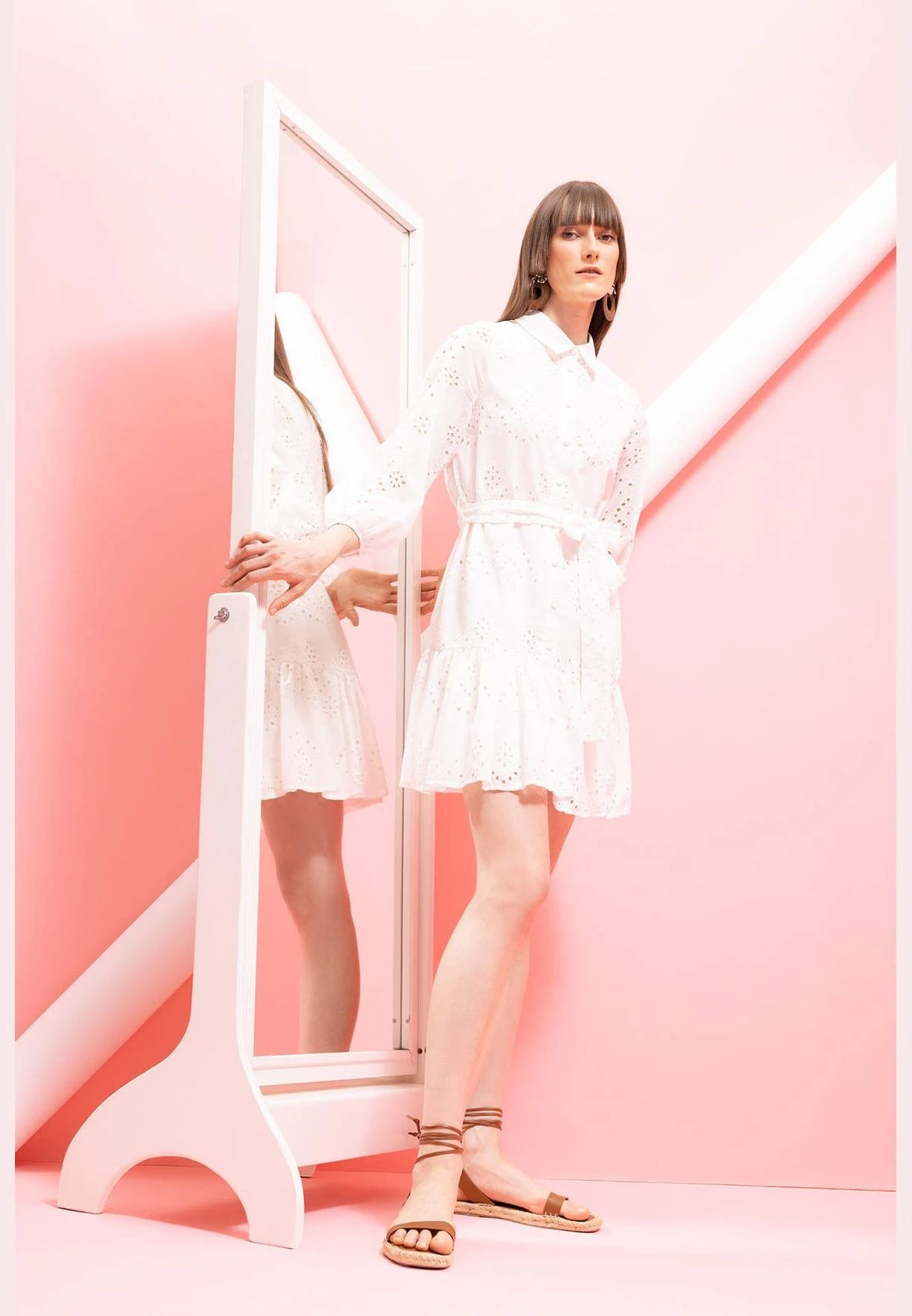 DeFacto Woman Shırt Neck Long Sleeve Woven Dress 2 DeFacto Woman Shırt Neck Long Sleeve Woven Dress - Image 2