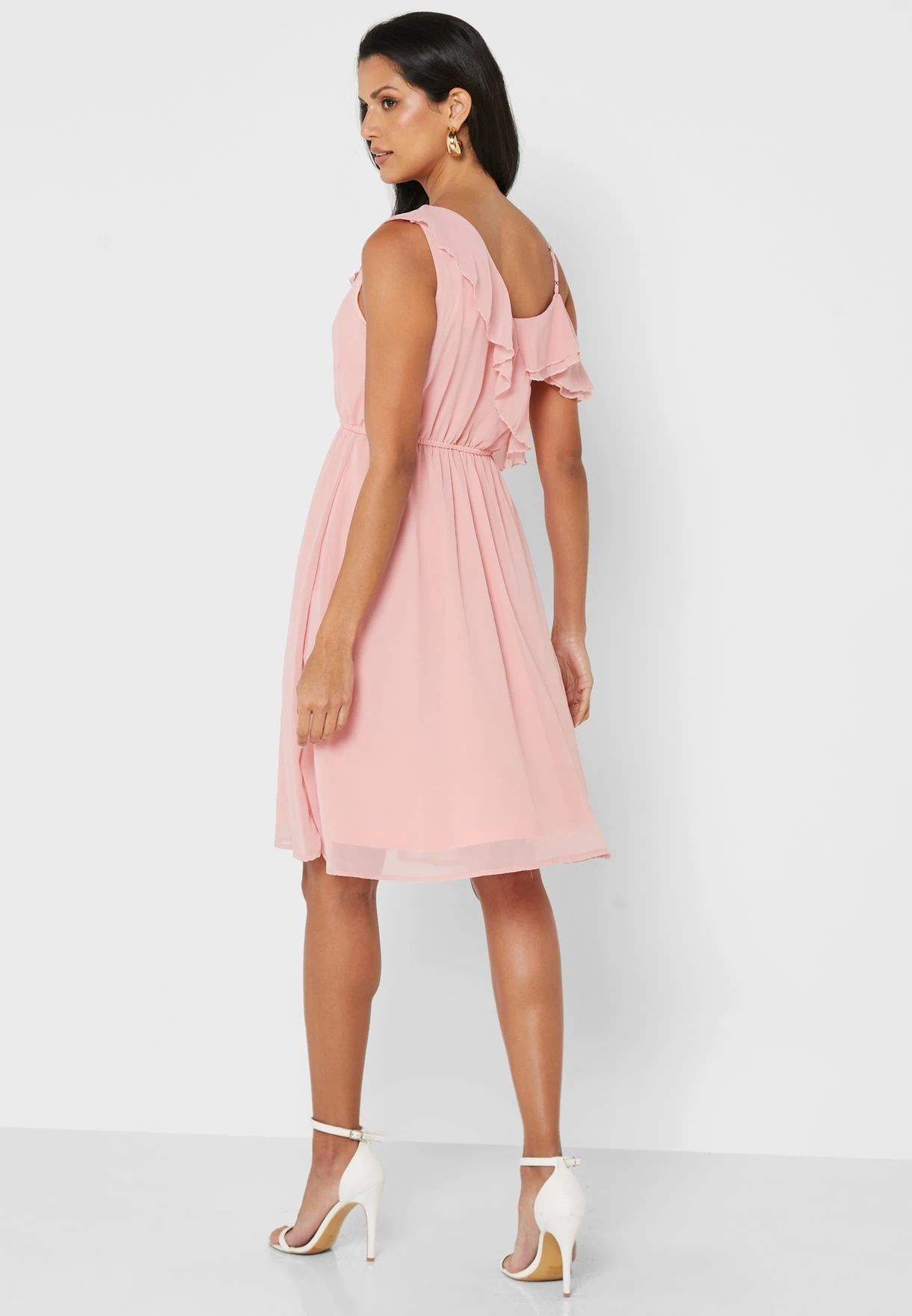 ELLA Frill Detail Cold Shoulder Dress 2 ELLA Frill Detail Cold Shoulder Dress - Image 2