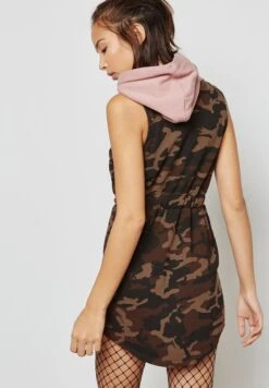 SikSilk Tie Waist Camo Print Hoodie Dress -Silk Bloom Dresses Store 2 zoom desktop 70
