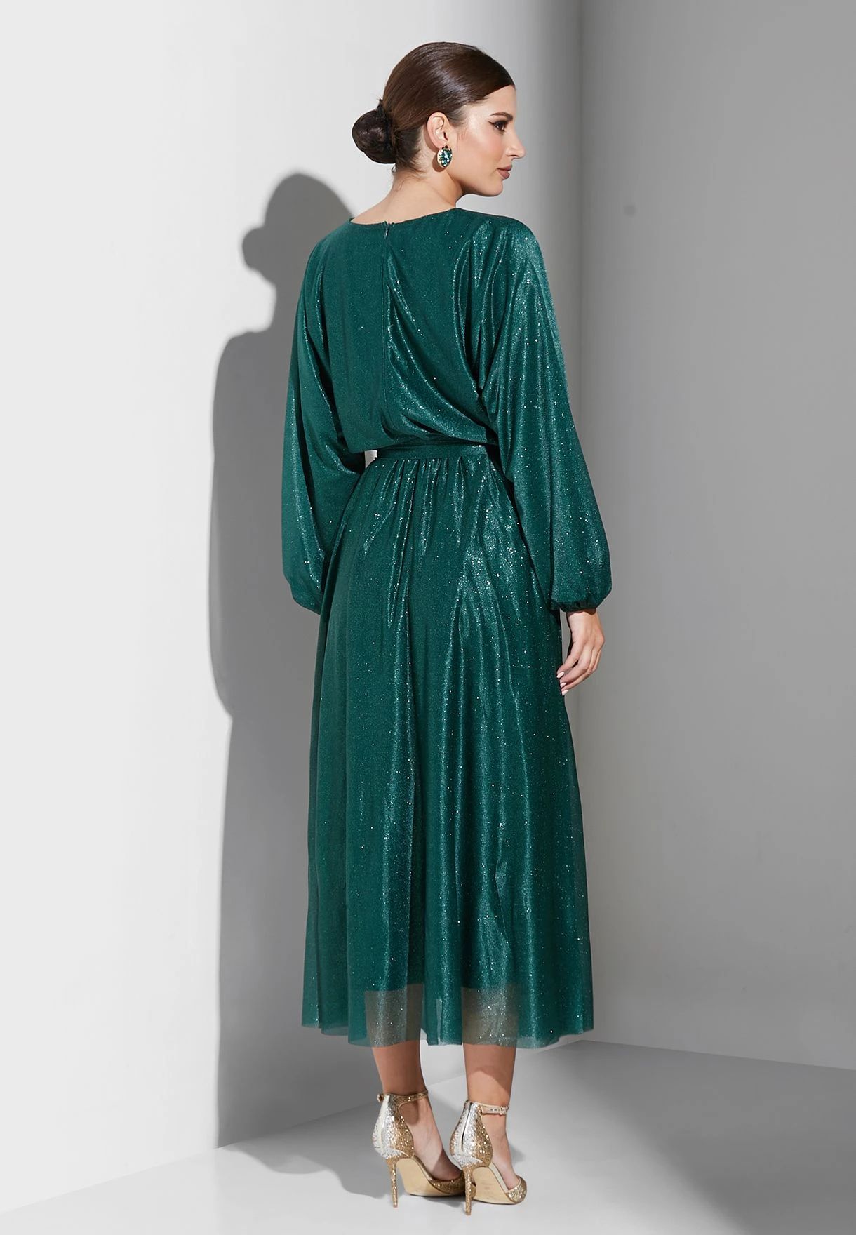 Solid Puff Sleeve Dress 2 Solid Puff Sleeve Dress - Image 2