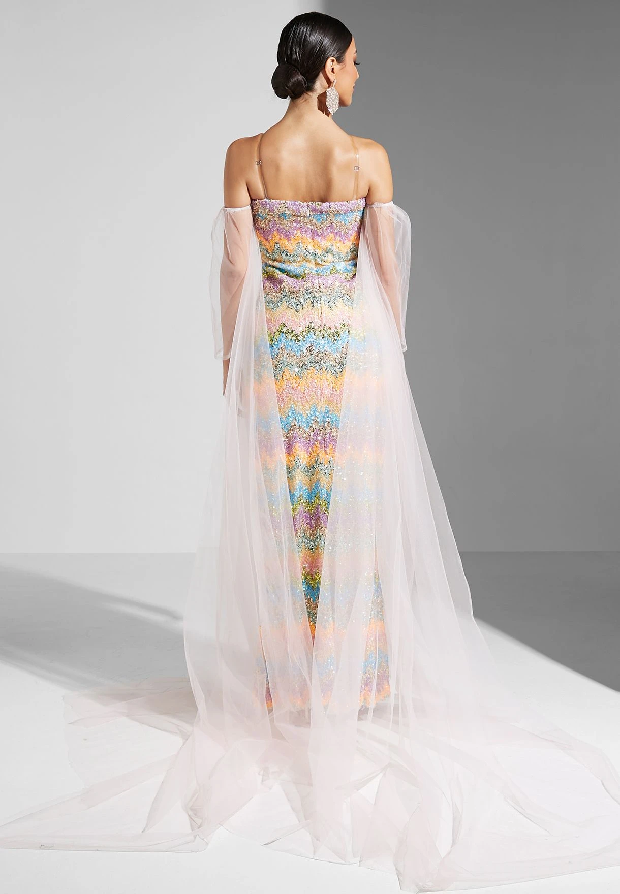 Color Block Cape Sleeve Dress 2 Color Block Cape Sleeve Dress - Image 2