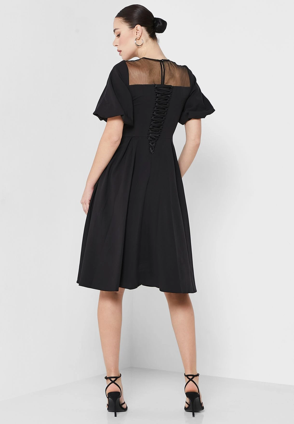 Button Detail Pleated Dress 2 Button Detail Pleated Dress - Image 2