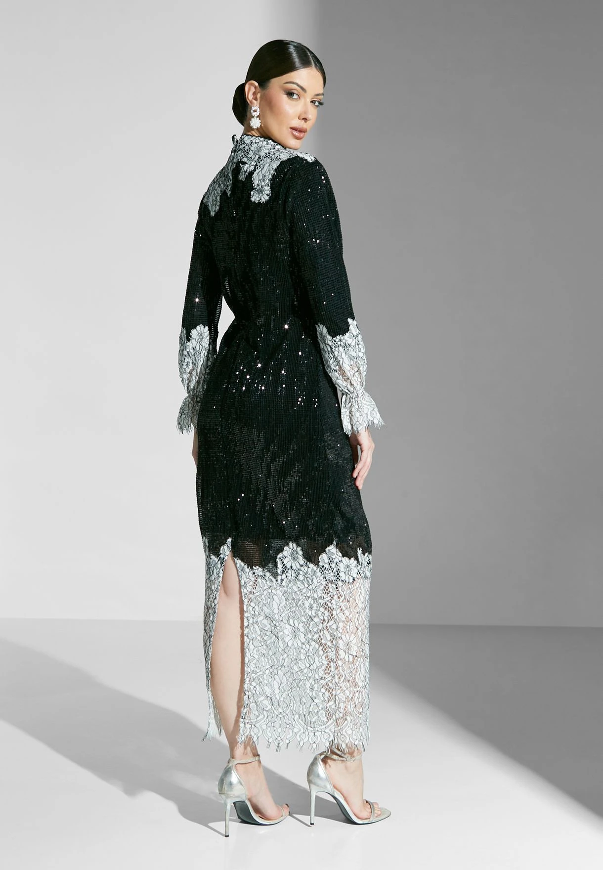 Shimmer Ruffle Sleeve Dress 2 Shimmer Ruffle Sleeve Dress - Image 2