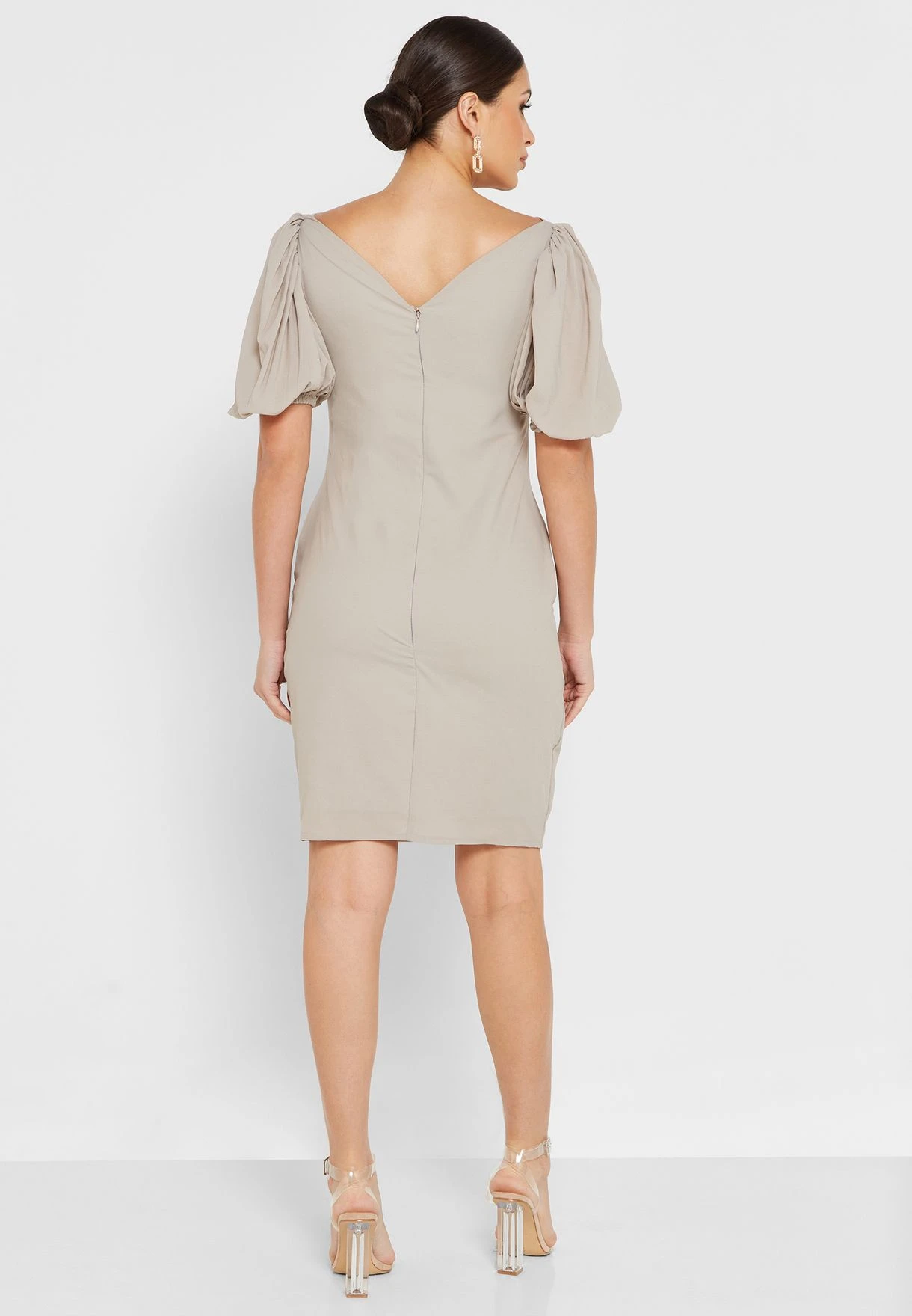 Puff Sleeve V-Neck Dress 2 Puff Sleeve V-Neck Dress - Image 2