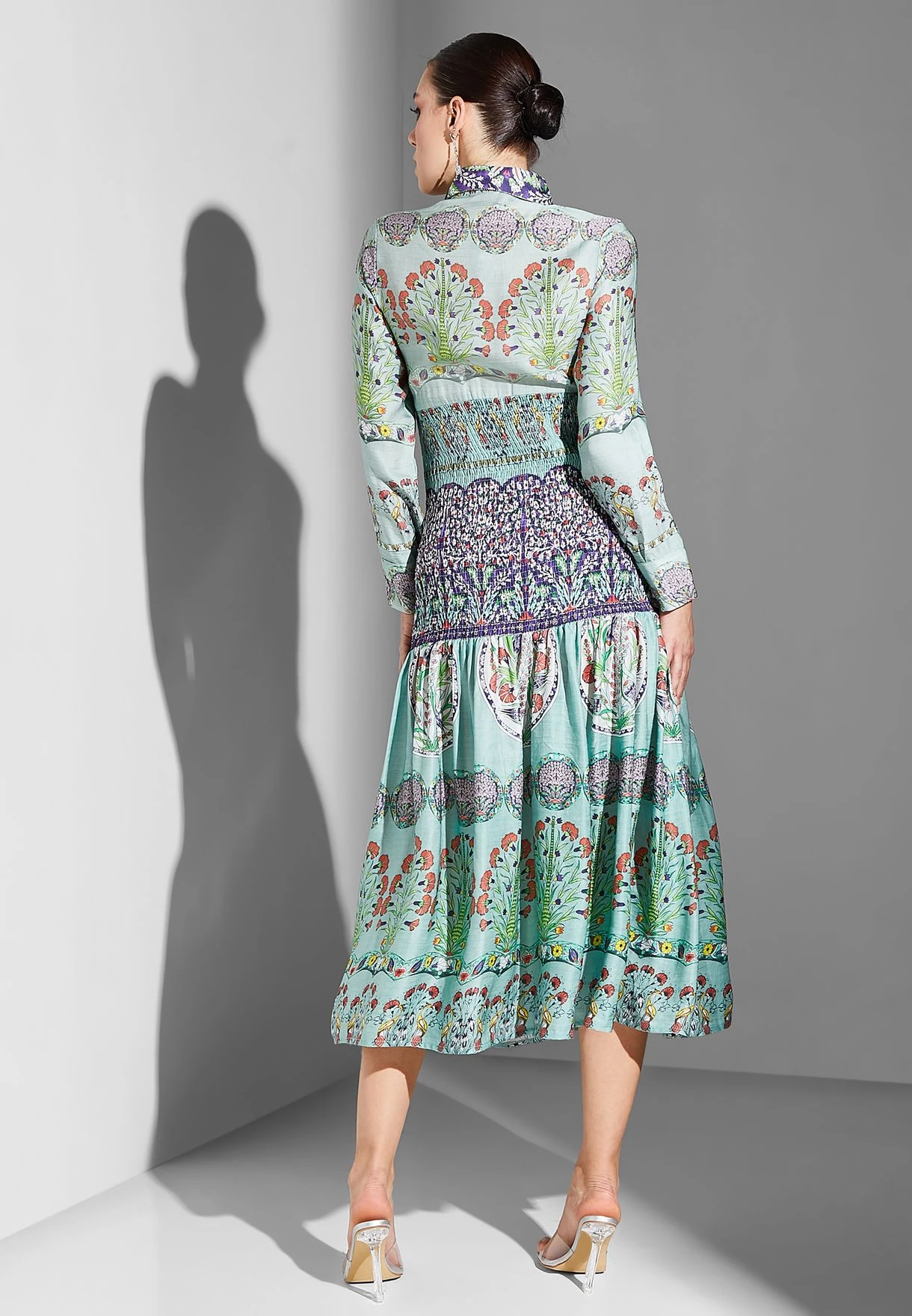 Button Detail Printed Dress 2 Button Detail Printed Dress - Image 2