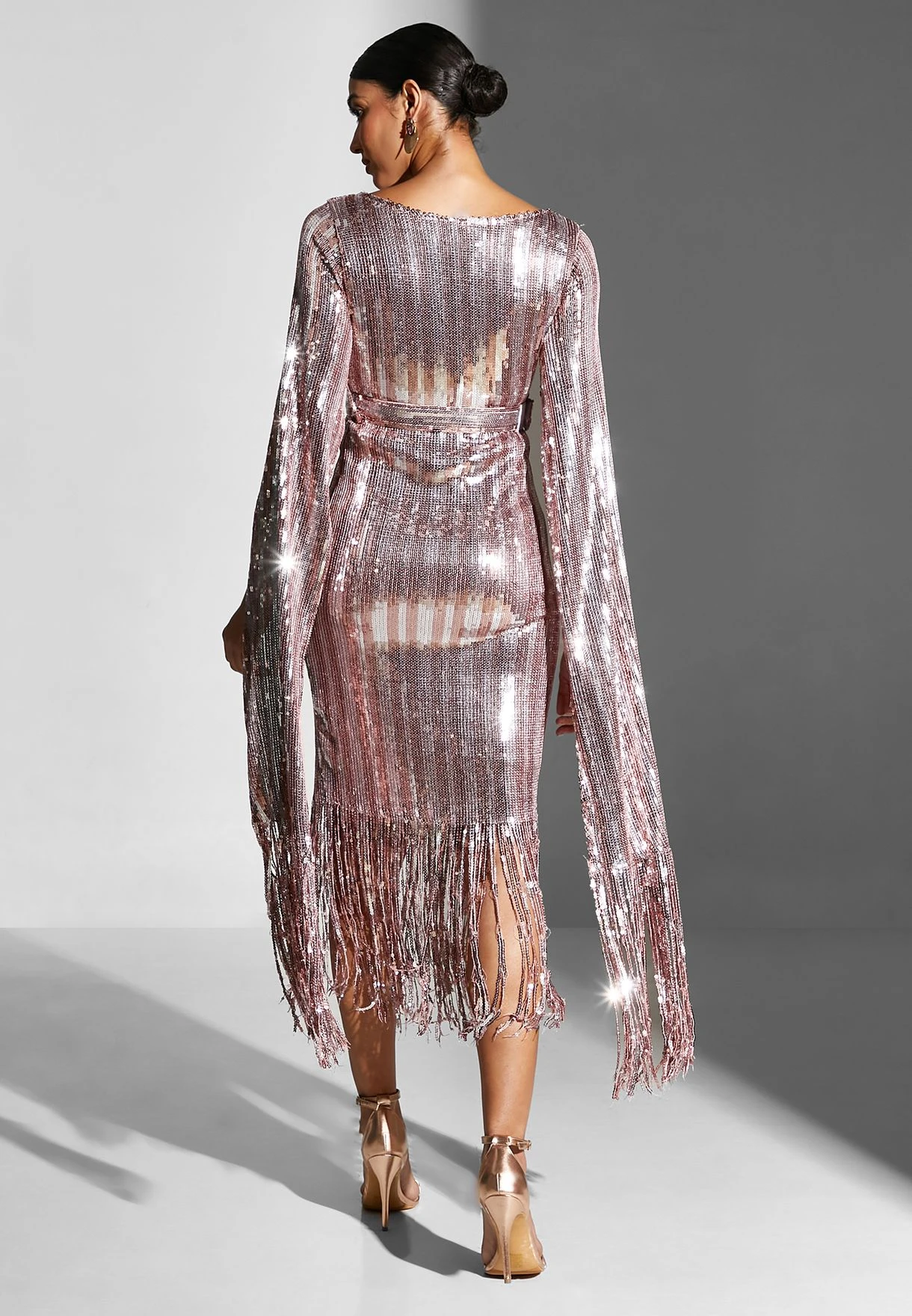 Sequin Detail Fringe Hem Dress 2 Sequin Detail Fringe Hem Dress - Image 2