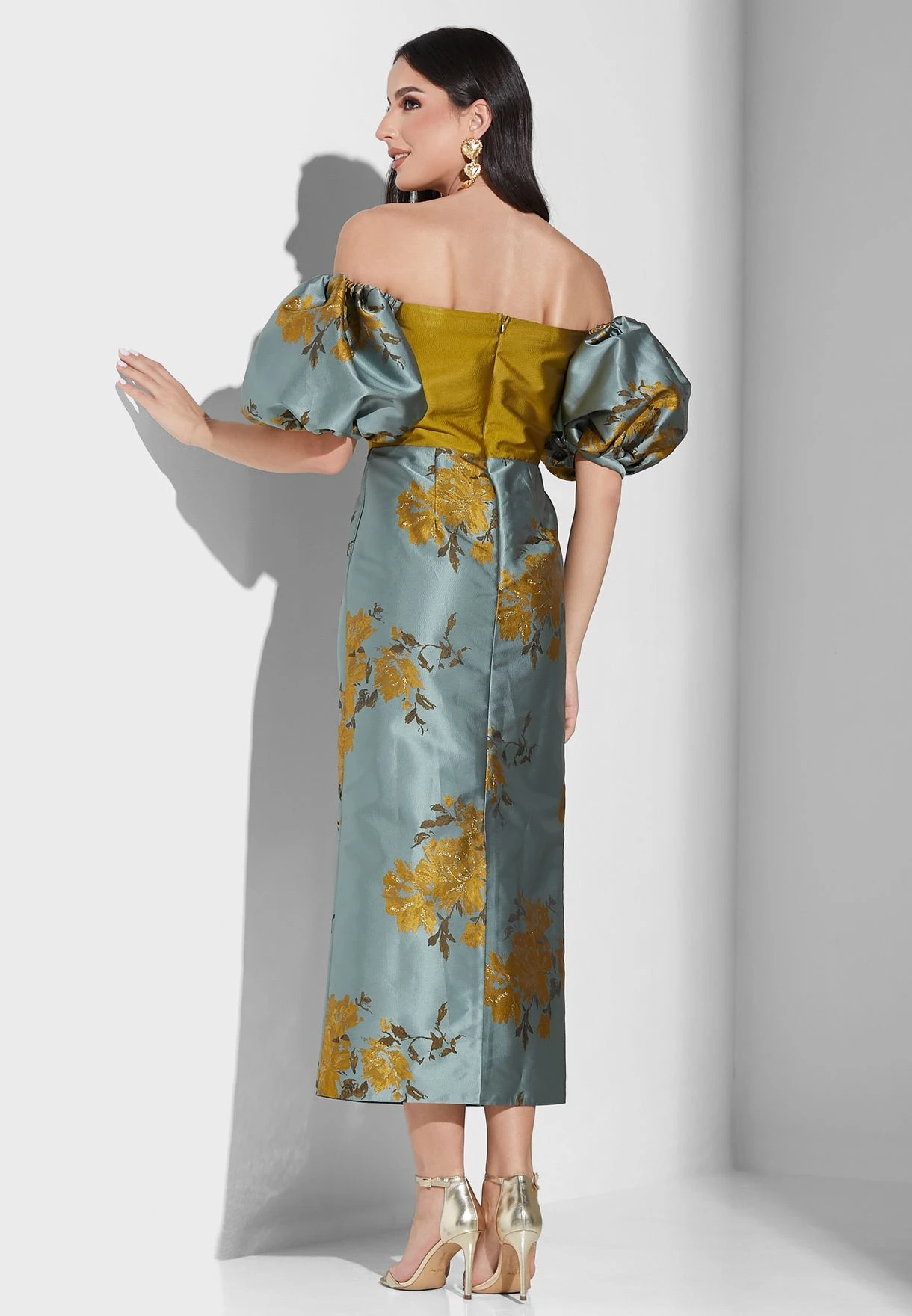 Bardot Floral Balloon Sleeve Dress 2 Bardot Floral Balloon Sleeve Dress - Image 2