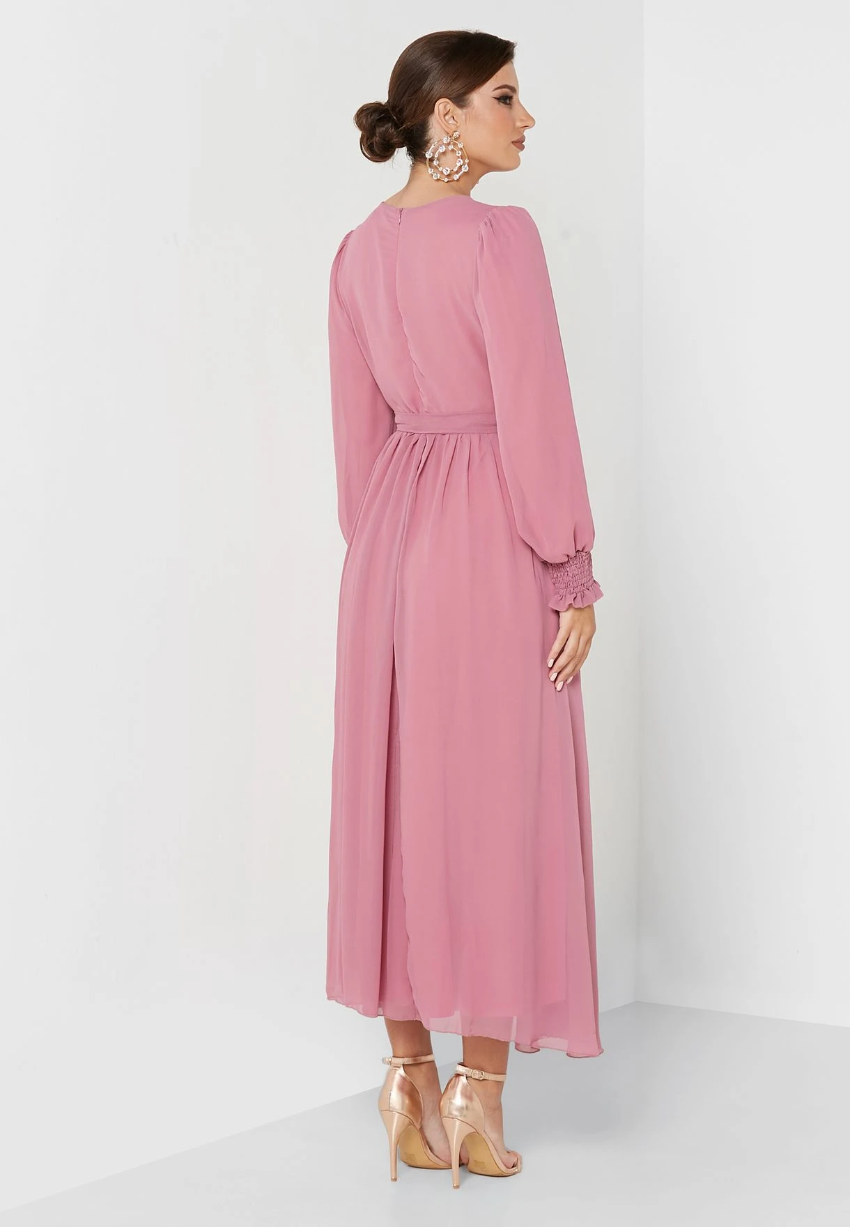 Pleated Waist Tie Dress 2 Pleated Waist Tie Dress - Image 2