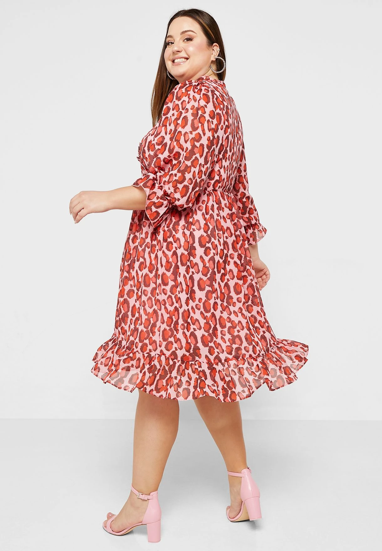 Cuff Sleeve Printed Dress 2 Cuff Sleeve Printed Dress - Image 2