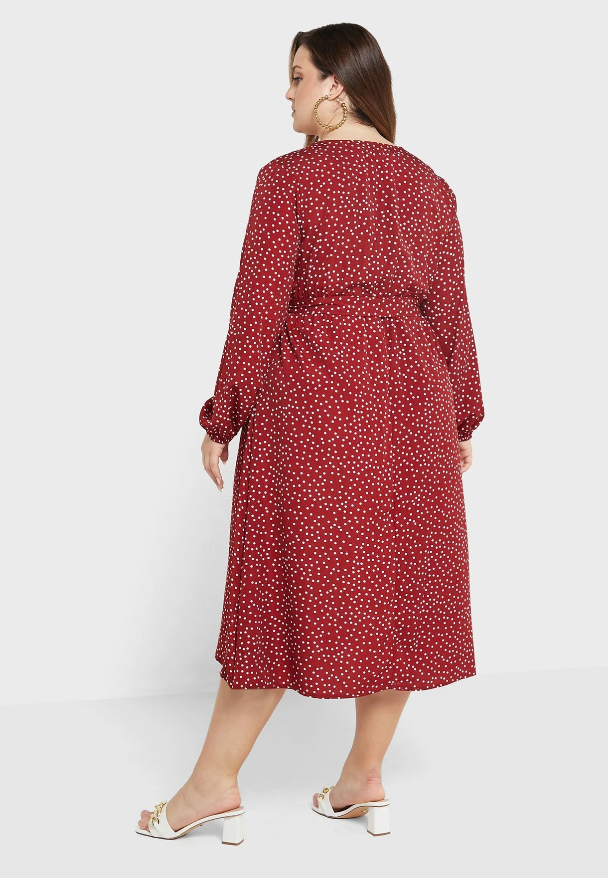 Wrap Waist Detail Puff Sleeve Dress 2 Wrap Waist Detail Puff Sleeve Dress - Image 2