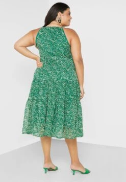 Halter Neck Fit & Flare Printed Dress -Silk Bloom Dresses Store 2 zoom desktop 863