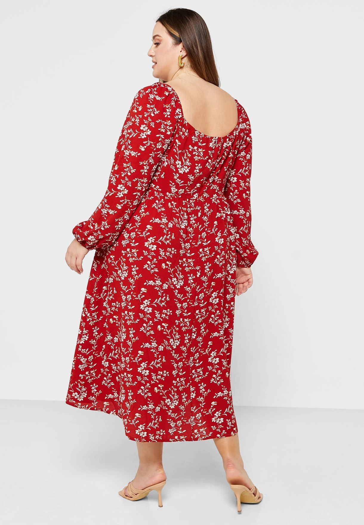 Sweetheart Neck Puff Sleeve Dress 2 Sweetheart Neck Puff Sleeve Dress - Image 2