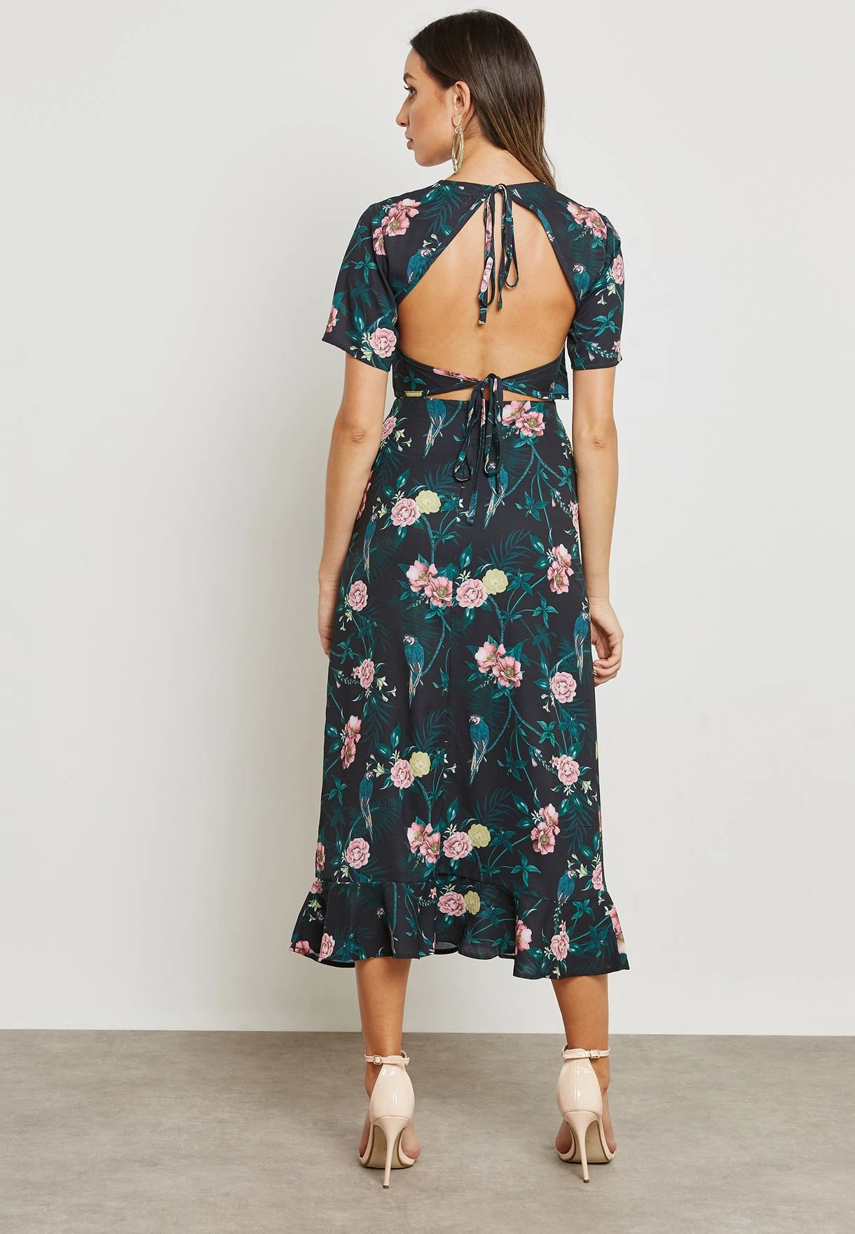 Back Tie Printed Dress 2 Back Tie Printed Dress - Image 2