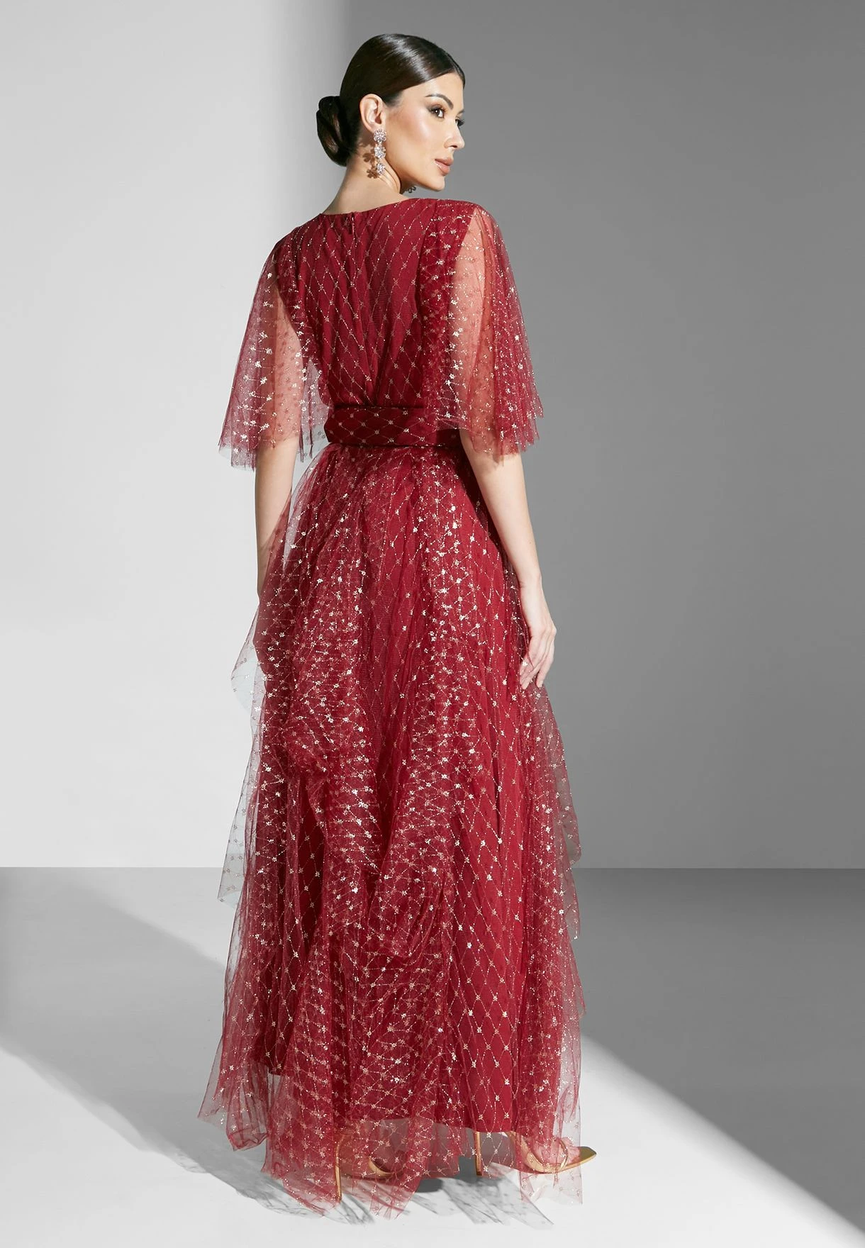 Embroidered Dress With Ruffle Detail 2 Embroidered Dress With Ruffle Detail - Image 2