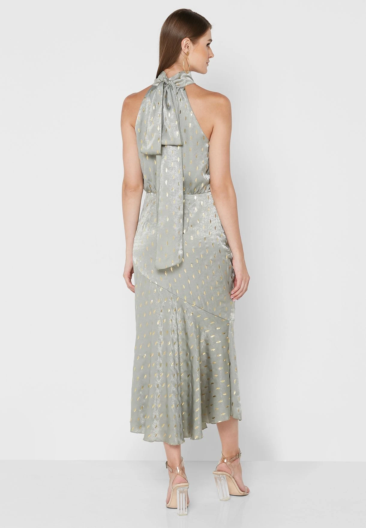 Little Mistress Halter Neck Ruffle Detail Dress 2 Little Mistress Halter Neck Ruffle Detail Dress - Image 2