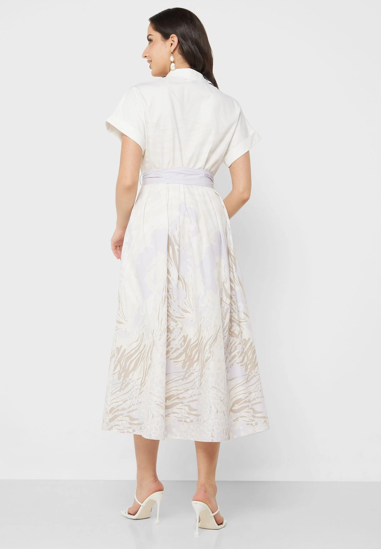 Button Down Belted Tiered Dress 2 Button Down Belted Tiered Dress - Image 2