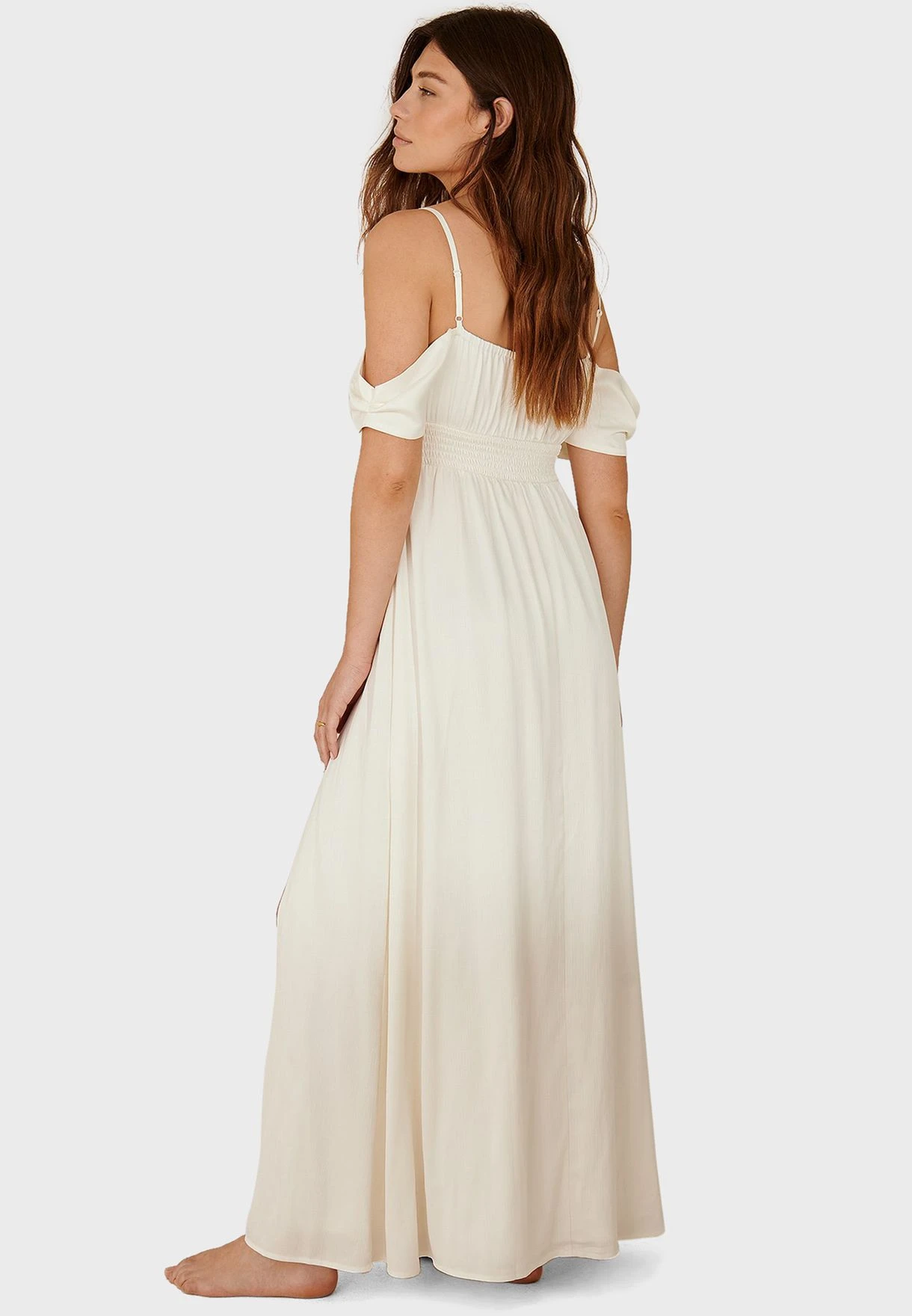 NA-KD Cold Shoulder Front Slit Dress 2 NA-KD Cold Shoulder Front Slit Dress - Image 2