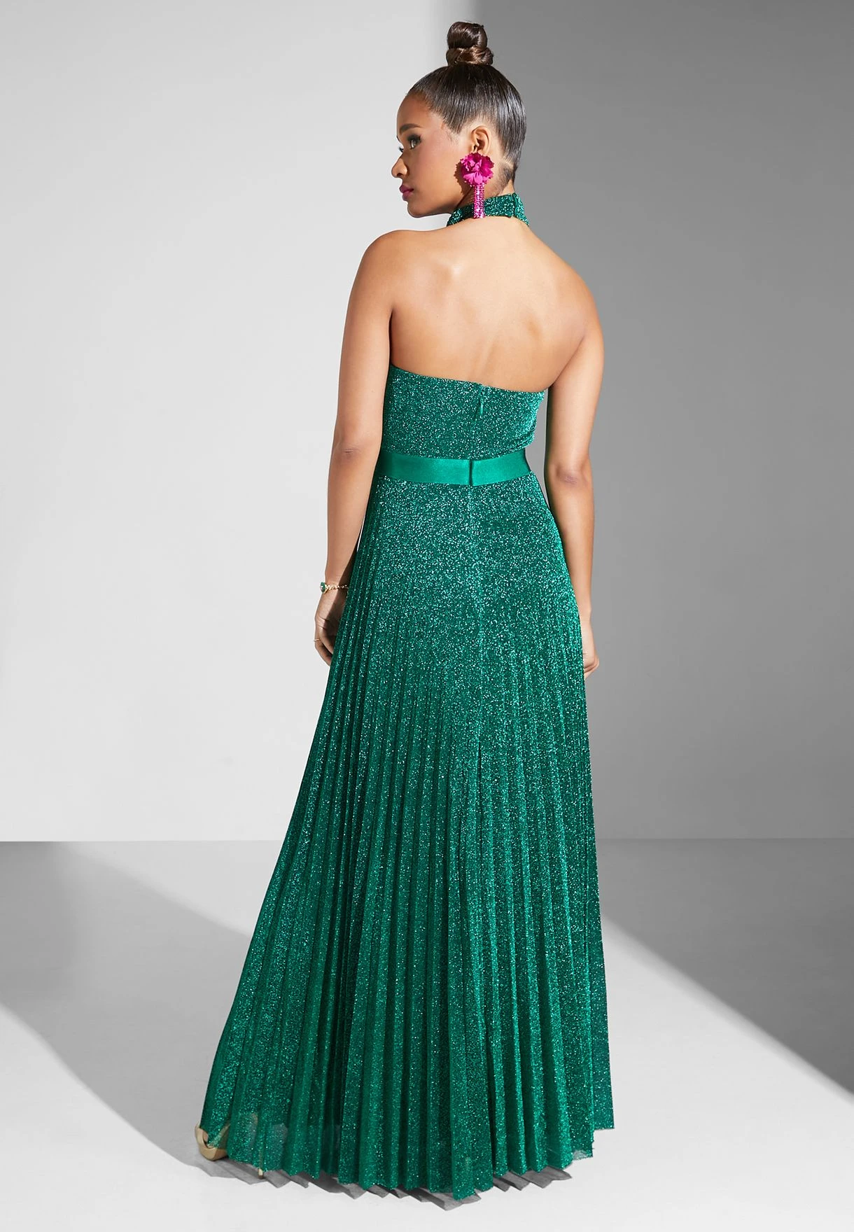 Halter Neck Plisse Dress 2 Halter Neck Plisse Dress - Image 2