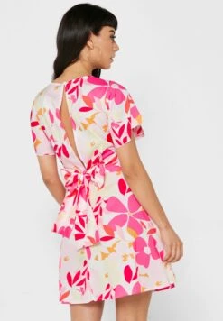 ELLA Floral V Neck Dress -Silk Bloom Dresses Store 2 zoom desktop 99