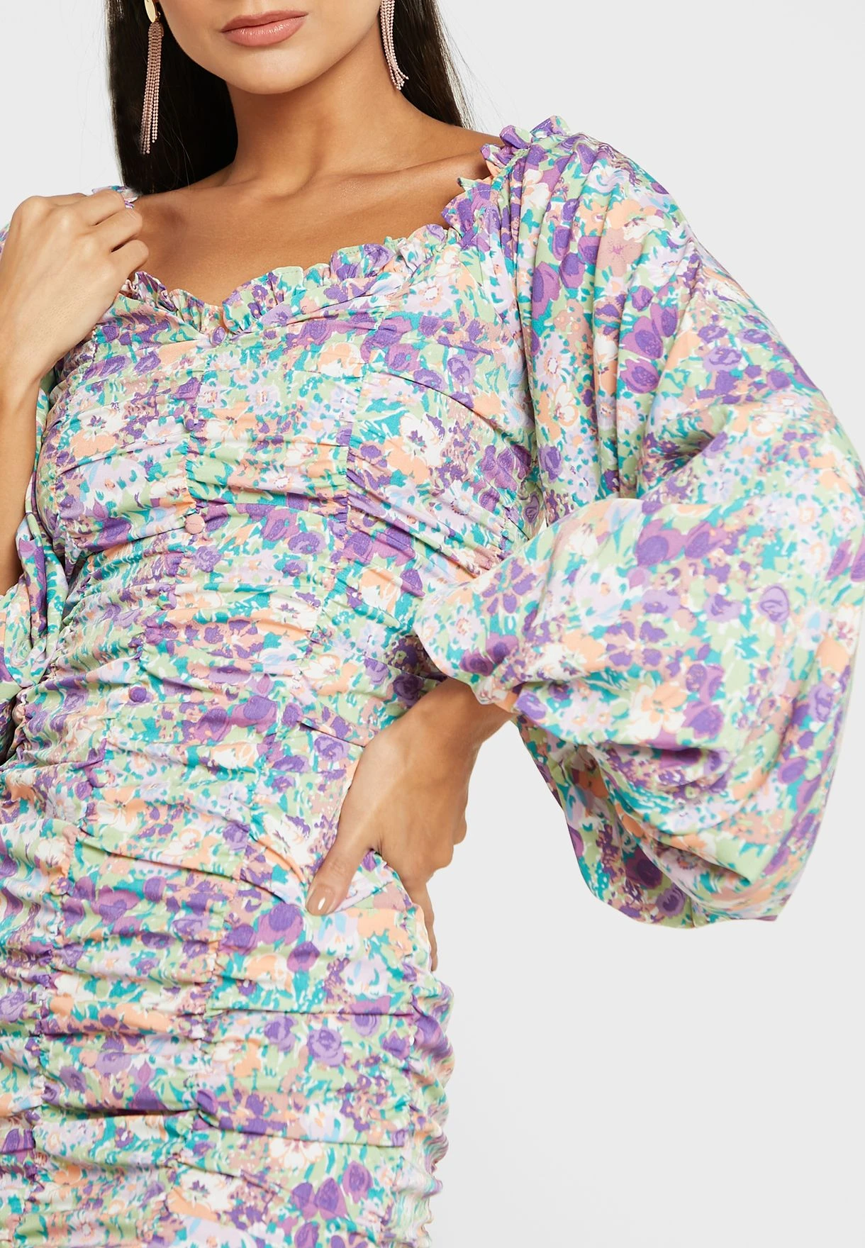 Glamorous Balloon Sleeve Floral Print Dress 3 Glamorous Balloon Sleeve Floral Print Dress - Image 3