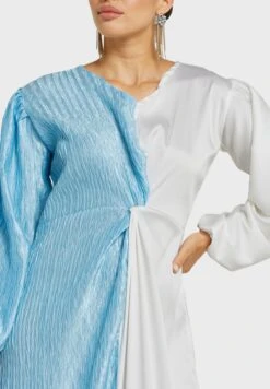 Twist Front Balloon Sleeve Contrast Detail Dress 6 Twist Front Balloon Sleeve Contrast Detail Dress -Silk Bloom Dresses Store 3 zoom desktop 1012