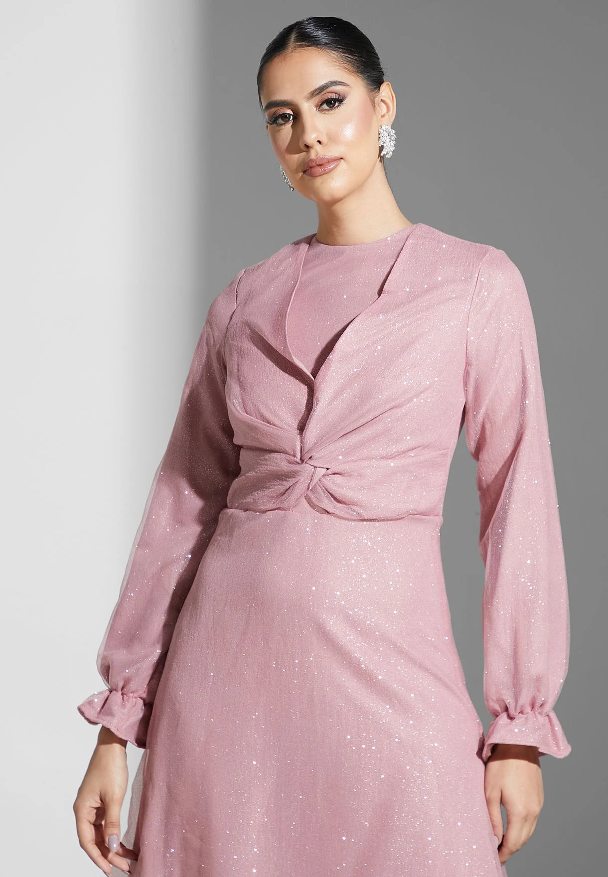 Twist Detail Shimmer Dress 3 Twist Detail Shimmer Dress - Image 3