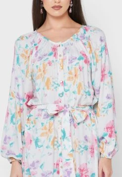 Cuffed Sleeve Floral Dress -Silk Bloom Dresses Store 3 zoom desktop 1033