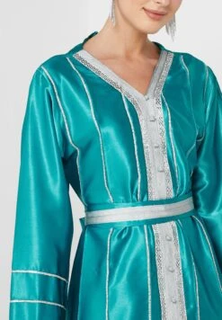 Embellished V-Neck Belted Dress -Silk Bloom Dresses Store 3 zoom desktop 1046