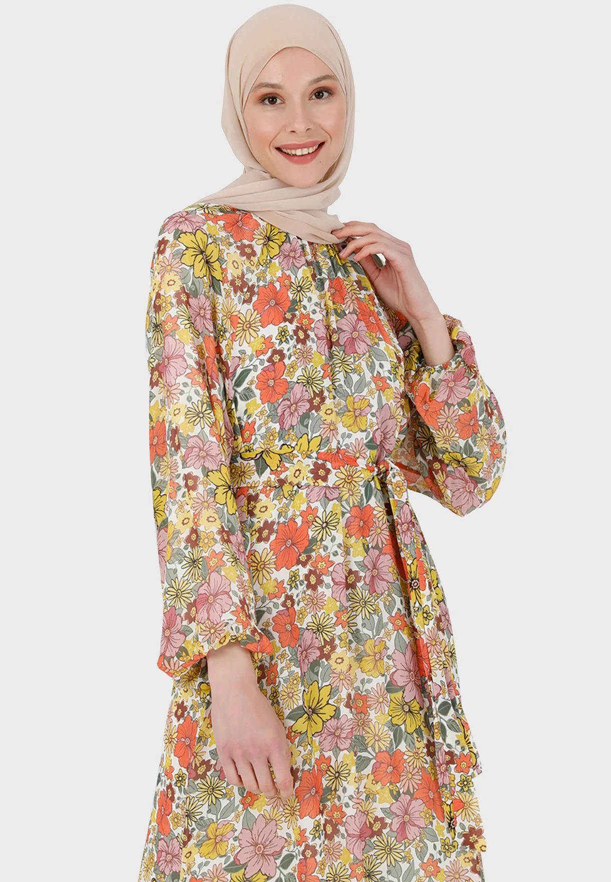 Floral Print Balloon Sleeve Dress 3 Floral Print Balloon Sleeve Dress - Image 3