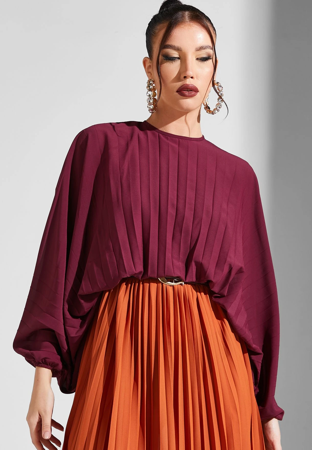 Plisse Flute Sleeve Dress 3 Plisse Flute Sleeve Dress - Image 3