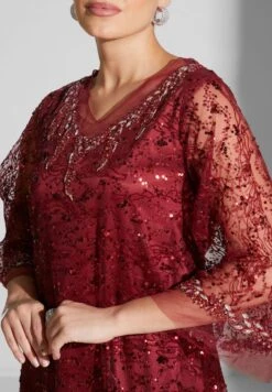 Embellished V-Neck Tiered Dress -Silk Bloom Dresses Store 3 zoom desktop 1059