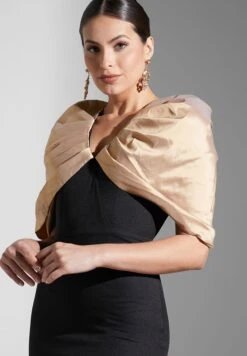 Cape Sleeve Slit Hem Dress -Silk Bloom Dresses Store 3 zoom desktop 1064