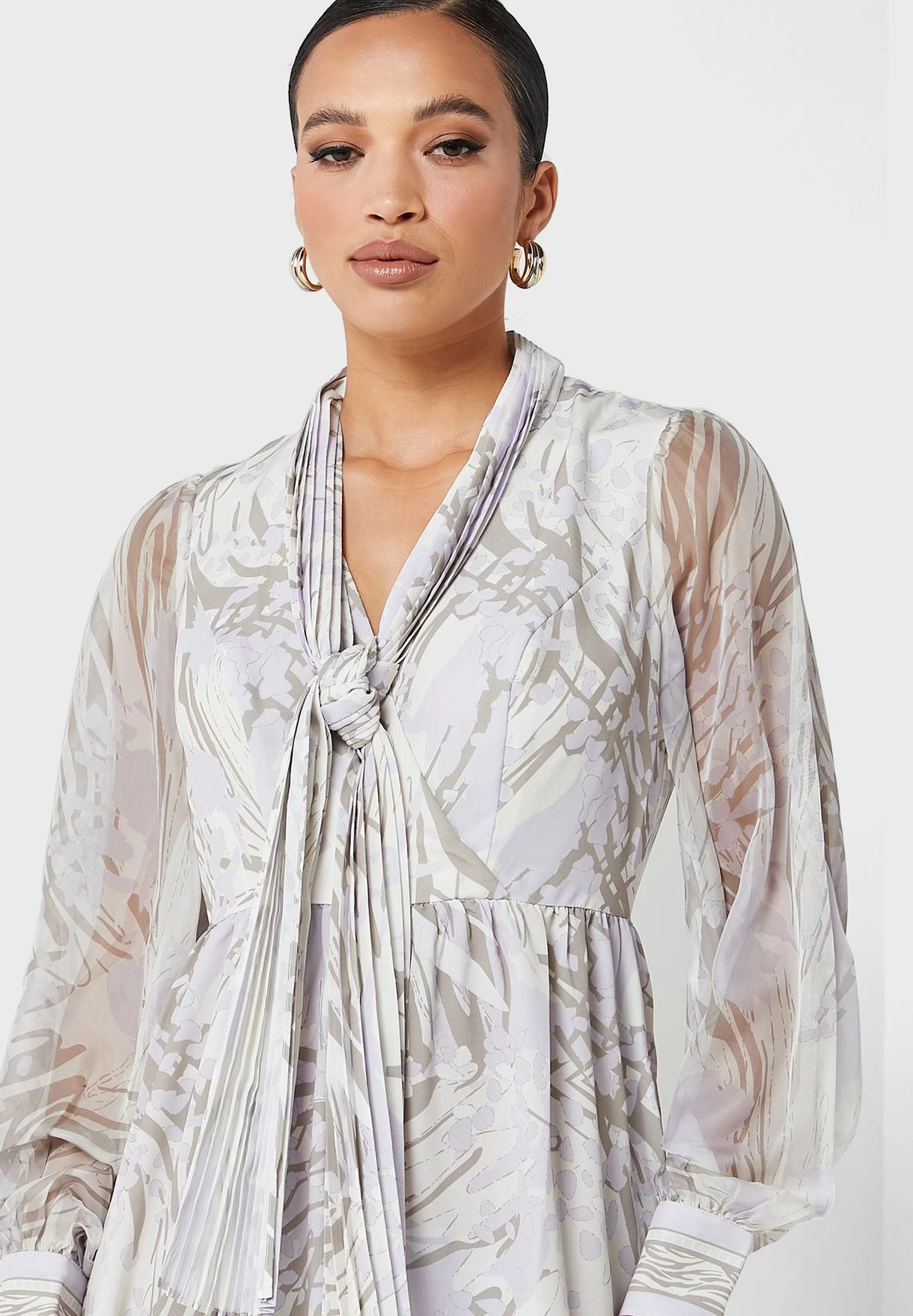 Balloon Sleeve Belted Dress 3 Balloon Sleeve Belted Dress - Image 3