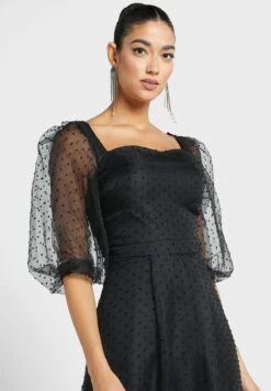 Puff Sleeve A-Line Dress -Silk Bloom Dresses Store 3 zoom desktop 1070