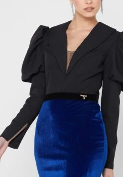 Puff Sleeve Color Block Dress -Silk Bloom Dresses Store 3 zoom desktop 1076