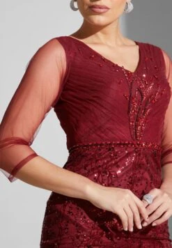 Embroidered V-Neck Dress -Silk Bloom Dresses Store 3 zoom desktop 1080