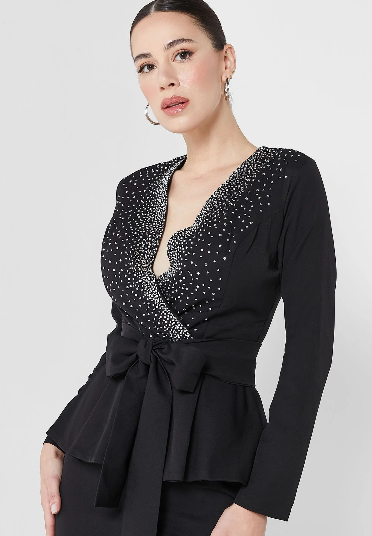 Surplice Neck Belted Dress 3 Surplice Neck Belted Dress - Image 3