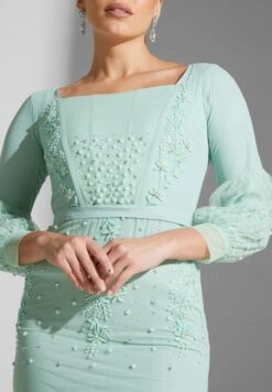 Embellished Square Neck Dress -Silk Bloom Dresses Store 3 zoom desktop 1088