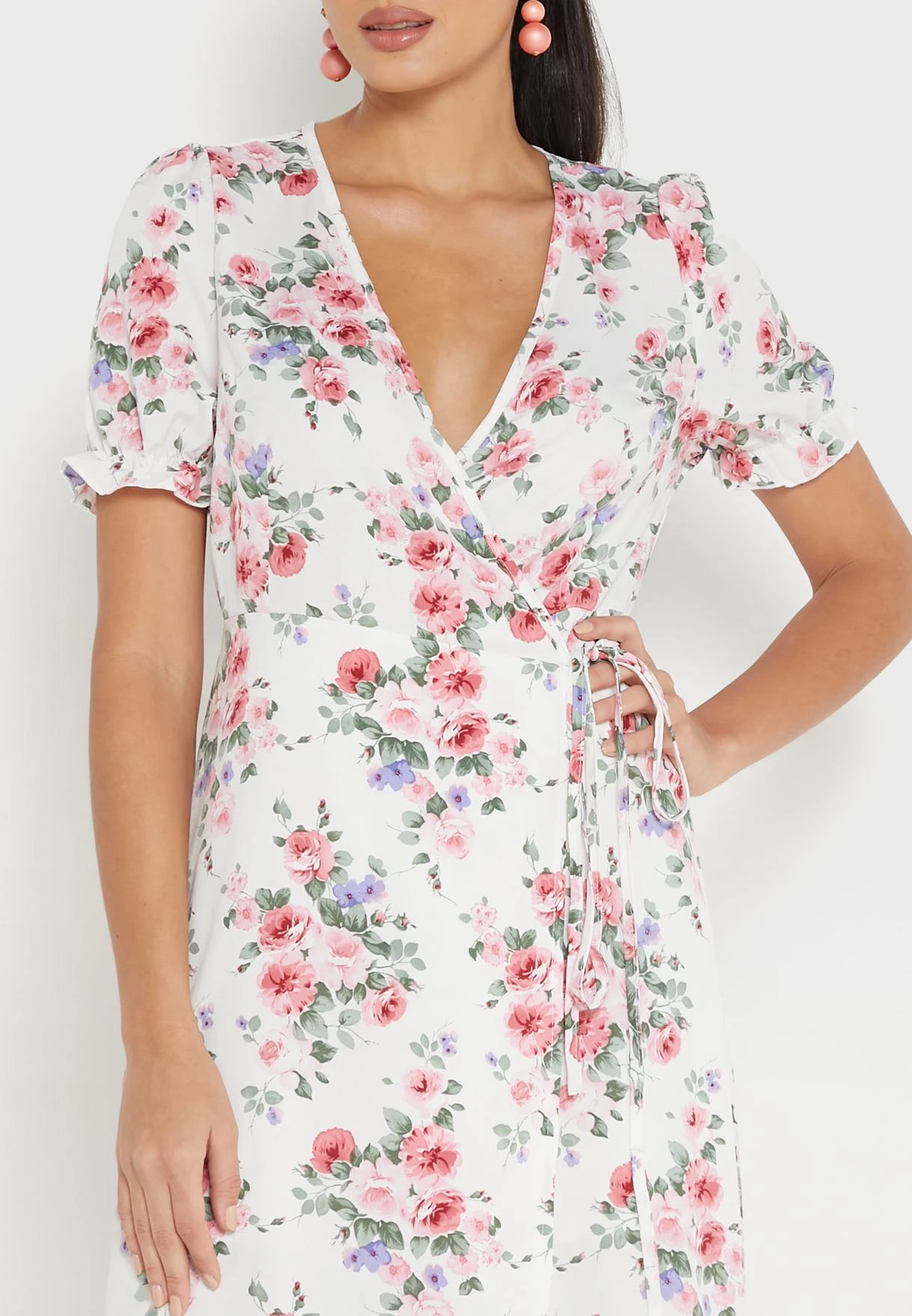 ELLA Printed Crossed Over Dress 3 ELLA Printed Crossed Over Dress - Image 3