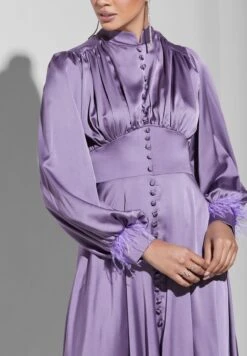 Button Down Feather Detail Dress -Silk Bloom Dresses Store 3 zoom desktop 1099