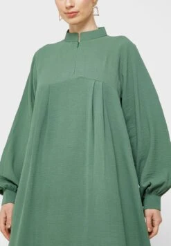 Puff Sleeve Dress With Zipper -Silk Bloom Dresses Store 3 zoom desktop 1105