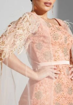 Split Sleeve Square Neck Dress -Silk Bloom Dresses Store 3 zoom desktop 1112