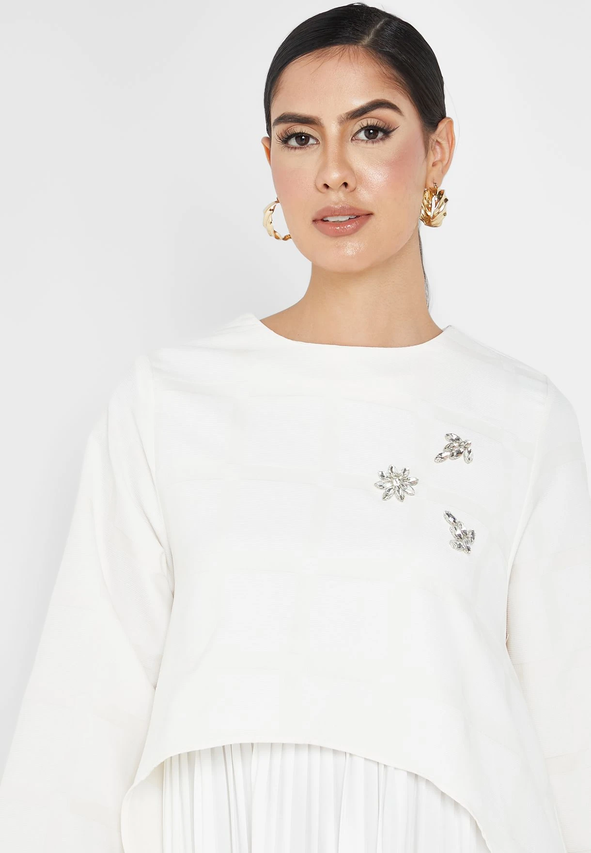 Plisse Embellished Detail Dress 3 Plisse Embellished Detail Dress - Image 3