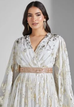 Embellished Belted Surplice Neck Dress -Silk Bloom Dresses Store 3 zoom desktop 1116