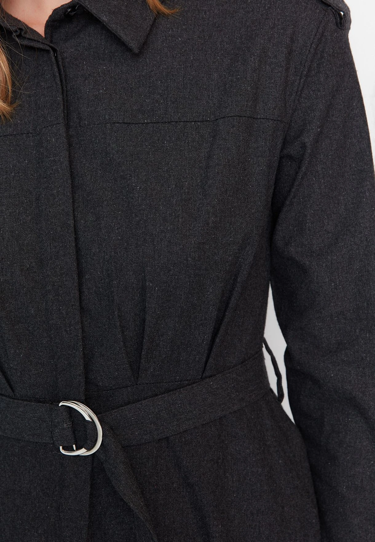 Trendyol Polo Neck Tie Detail Dress 3 Trendyol Polo Neck Tie Detail Dress - Image 3