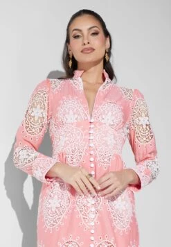 Front Slit Button Detail Printed Dress -Silk Bloom Dresses Store 3 zoom desktop 1121