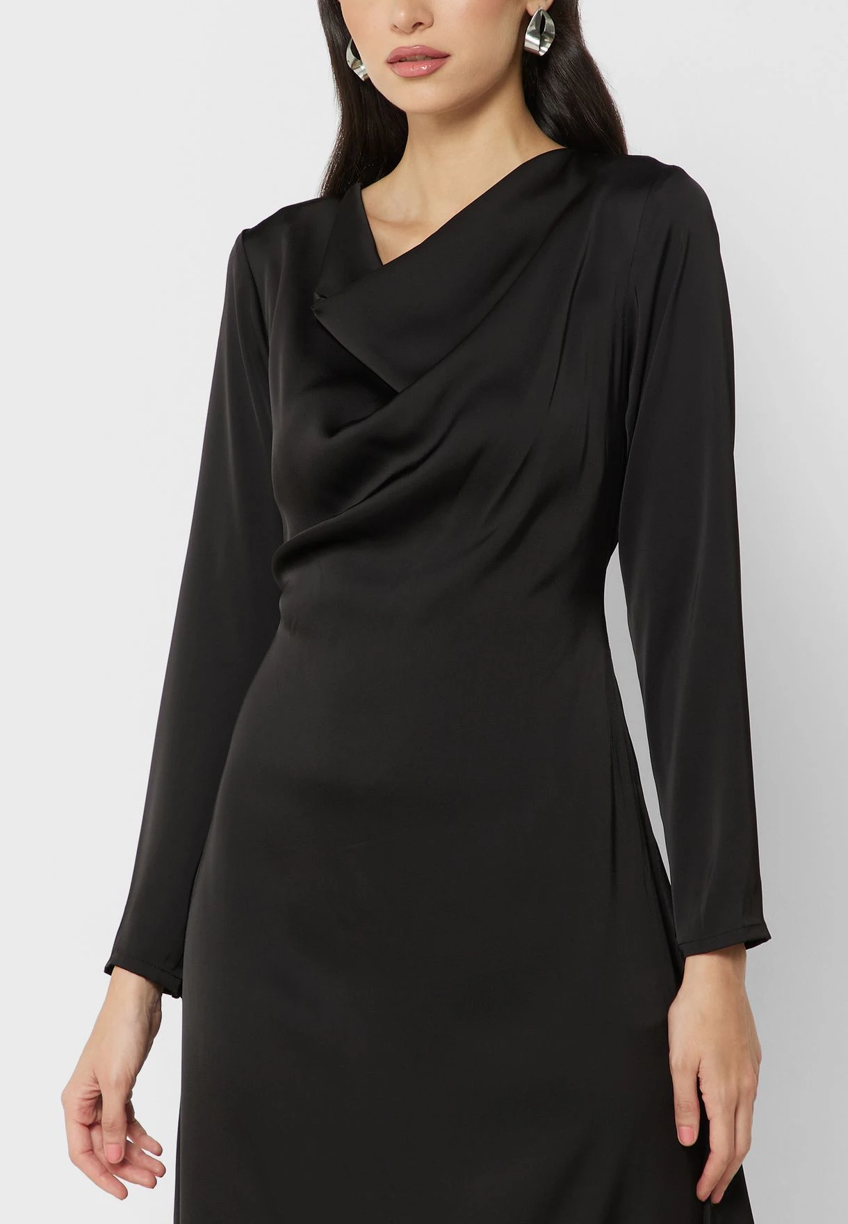 Cowl Neck Satin Dress 3 Cowl Neck Satin Dress - Image 3